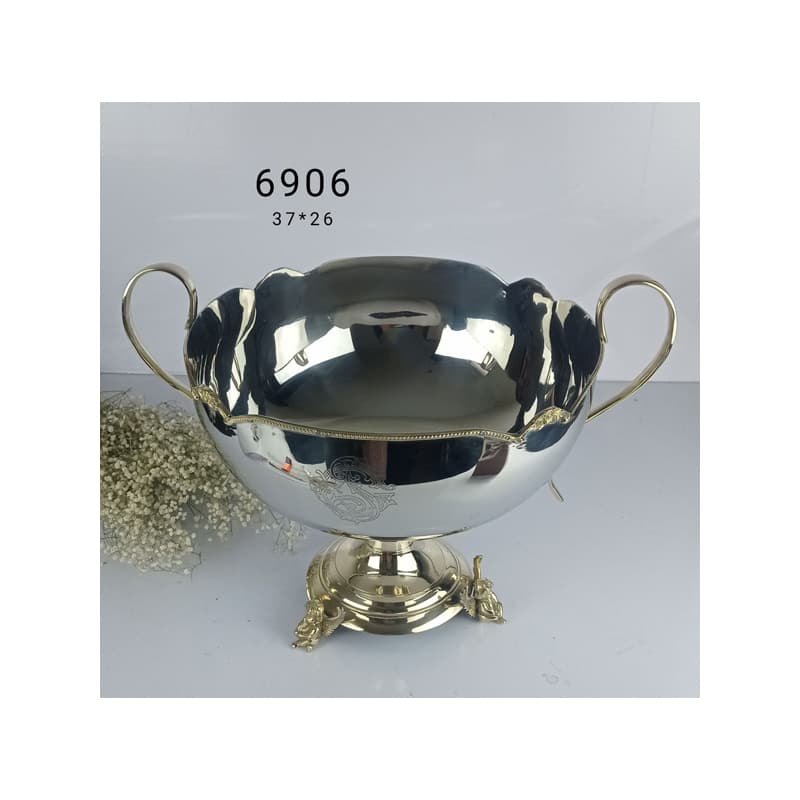 میوه خوری گرد استیل برنج فرشته 6907
