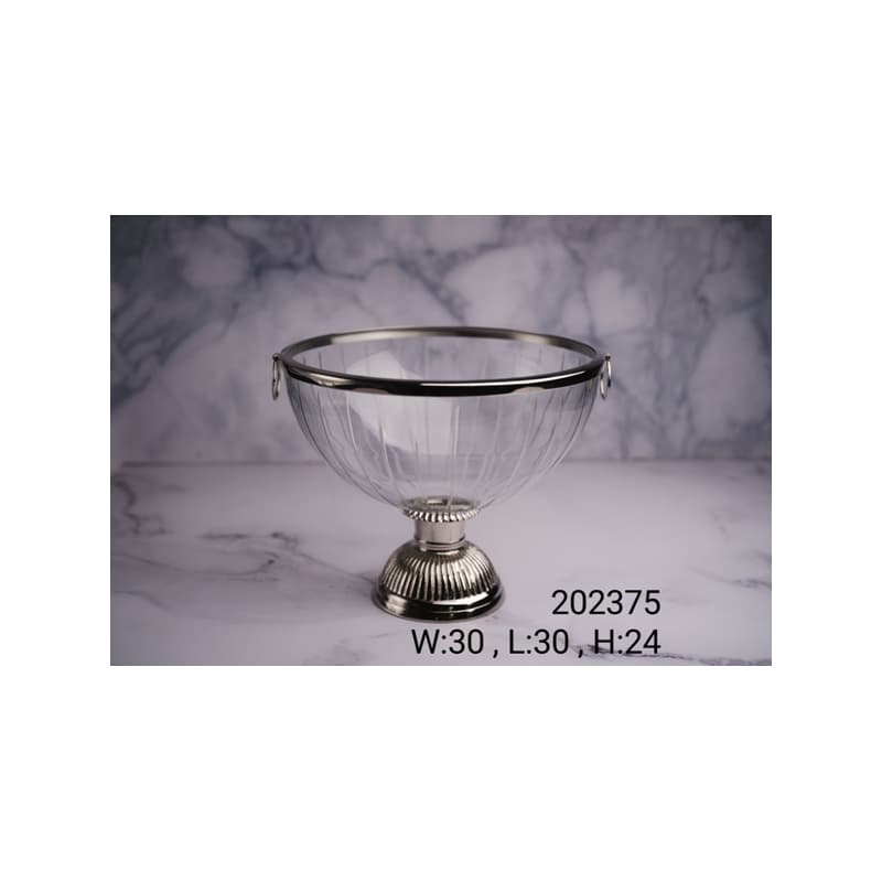 میوه خوری بلور برنج پایه دار 202375 — تصویر ۵