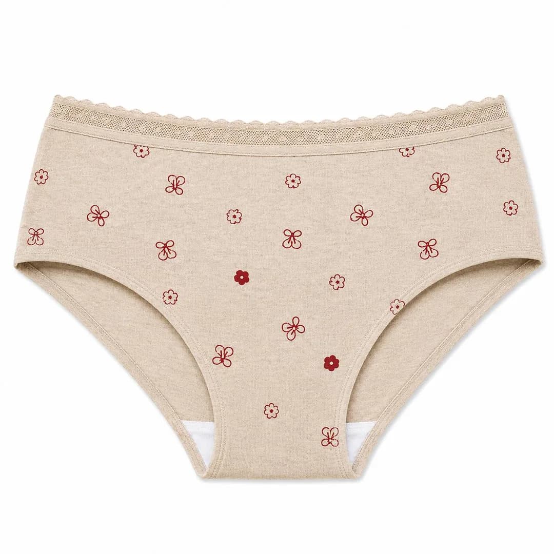 شورت تمام نخ عروسکی کرم طرح گل