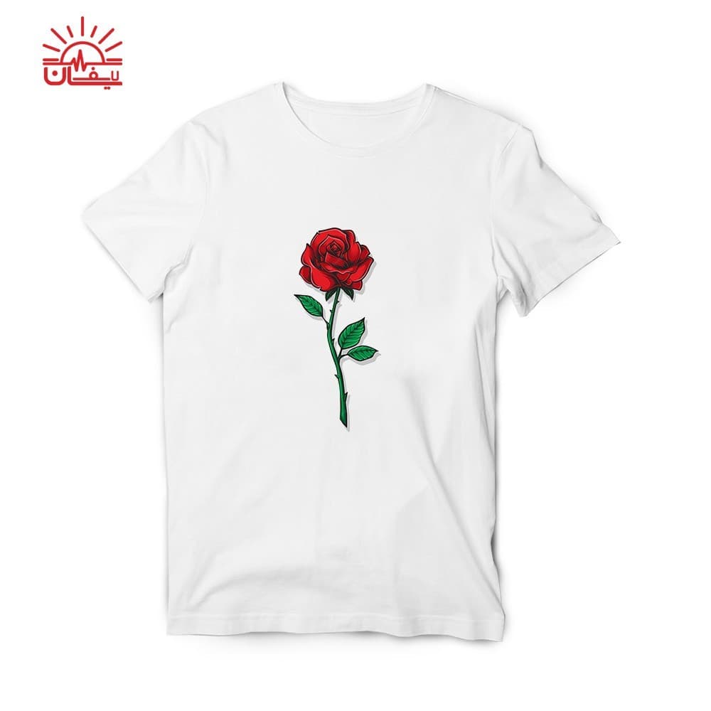 تیشرت اسپان سفید گل رز