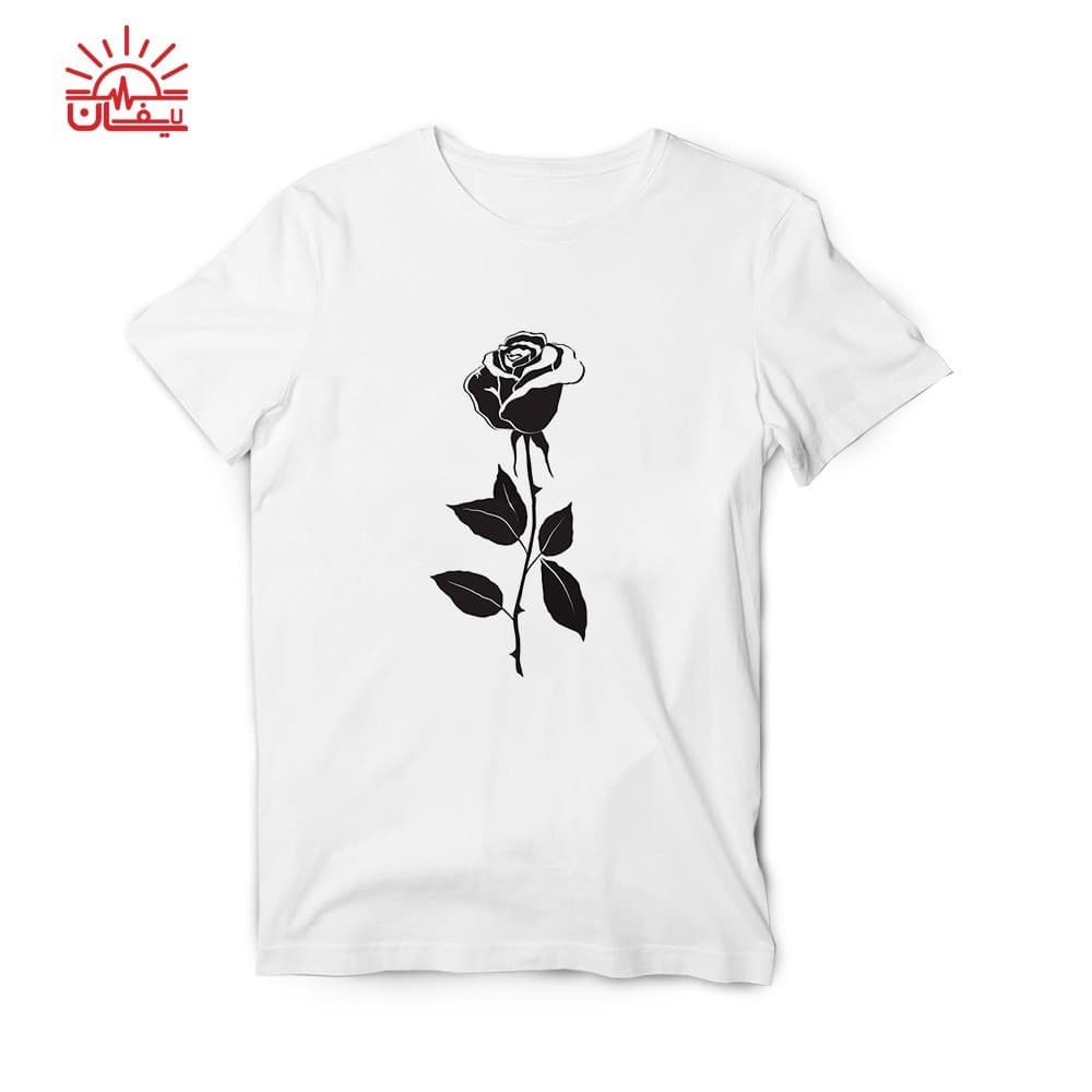 تیشرت سفید گل رز