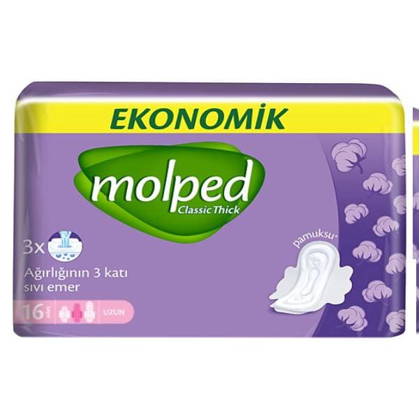 نوار بهداشتی مولپد مدل Larg Classic Thick بسته 16 عددی