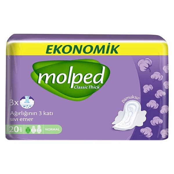 نوار بهداشتی مولپد مدل Normal Classic Thick بسته 20 عددی