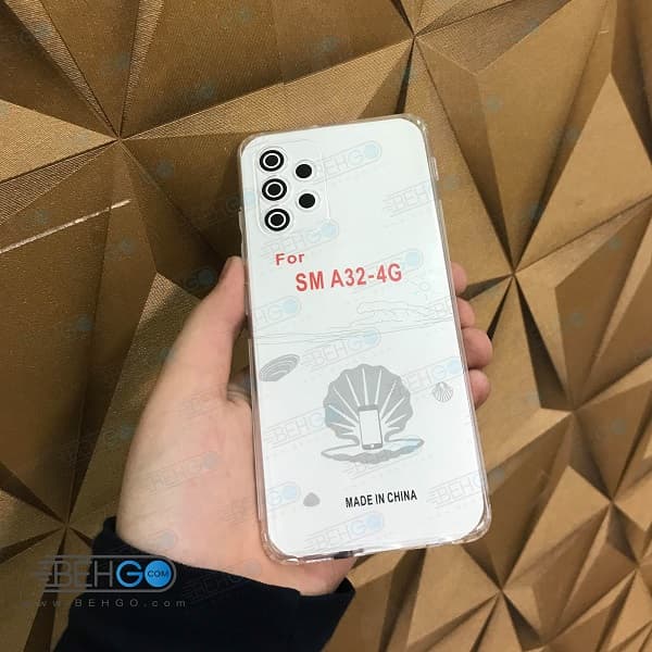 قاب گوشی A32 4G کاور ژله ای شفاف با محافظ لنز دوربین سامسونگ Samsung A32 4G — تصویر ۲