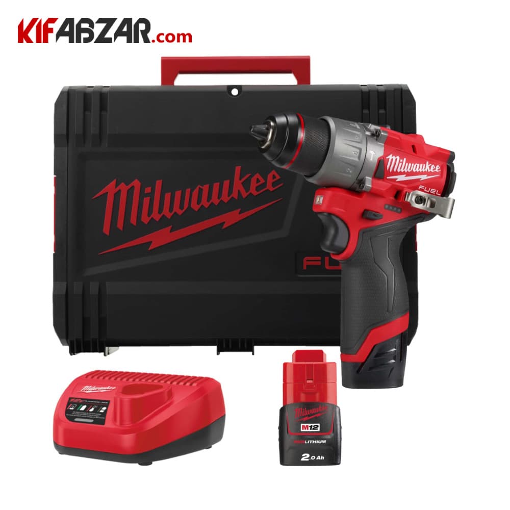 دریل پیچ گوشتی چکشی براشلس 12 ولت میلواکی مدل M12 FPD2-202X — تصویر ۴