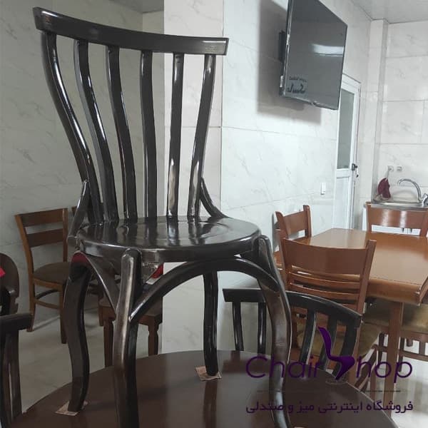 تک صندلی ناهارخوری مدل لهستانی کف چوب با چوب روس — تصویر ۳