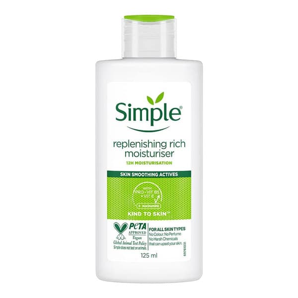 کرم آبرسان و مرطوب کننده 12 ساعته سیمپل مدل Replenishing Rich حجم 125 میل