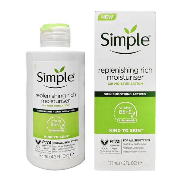 کرم آبرسان و مرطوب کننده 12 ساعته سیمپل مدل Replenishing Rich حجم 125 میل — تصویر ۲