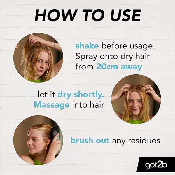 اسپری شامپو خشک گات تو بی مدل Extra Texture حجم 200 میل — تصویر ۲