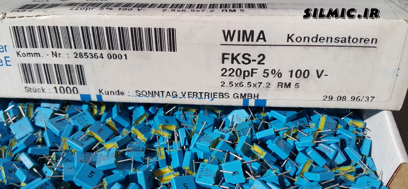 خازن کوپلاژ 1.5 نانو فاراد 400 ولت wima آلمان سری FKS2 با گرایش صوتی — تصویر ۴