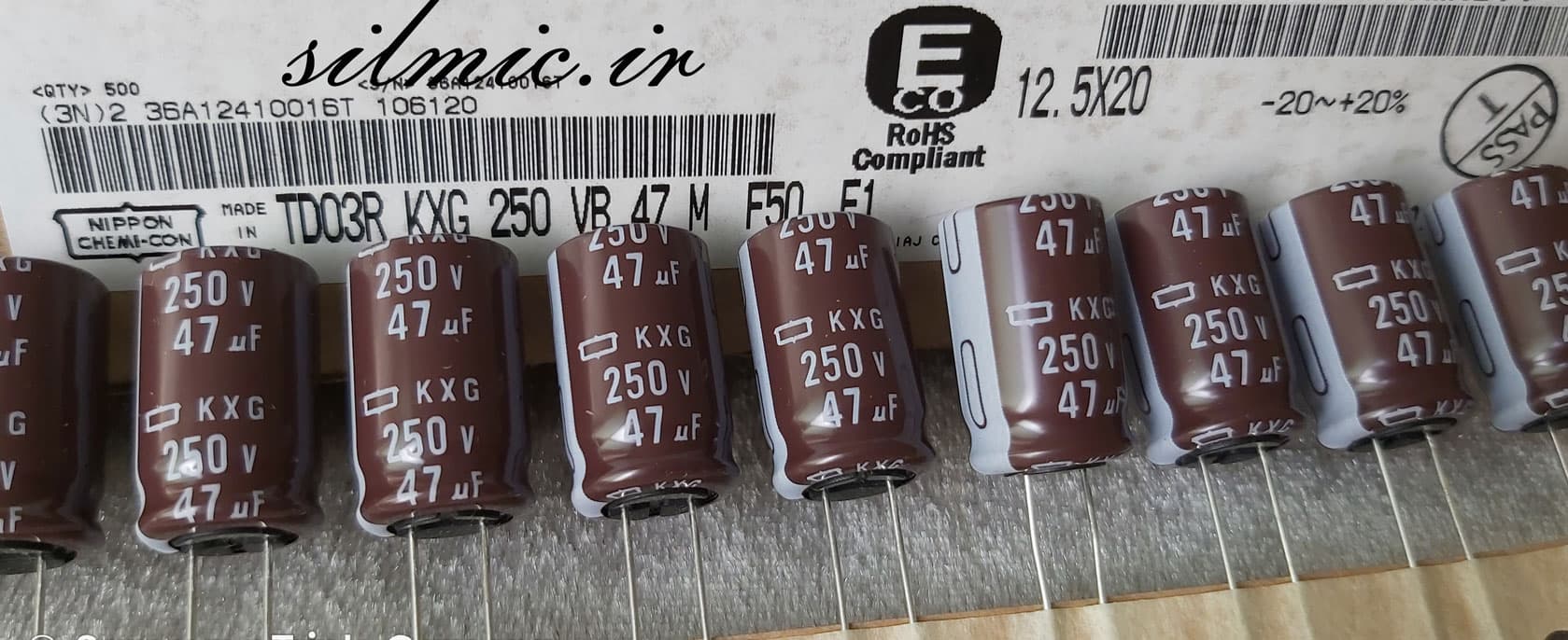 خازن 47 میکرو فاراد 250 ولت ژاپنی NIPPON سری KXG با طول عمر بسیار بالا — تصویر ۲