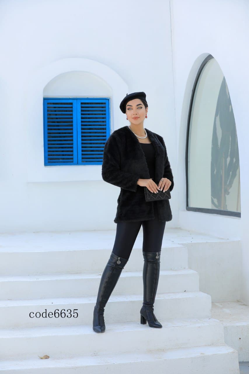 مانتو پاییزی خزدار — تصویر ۶