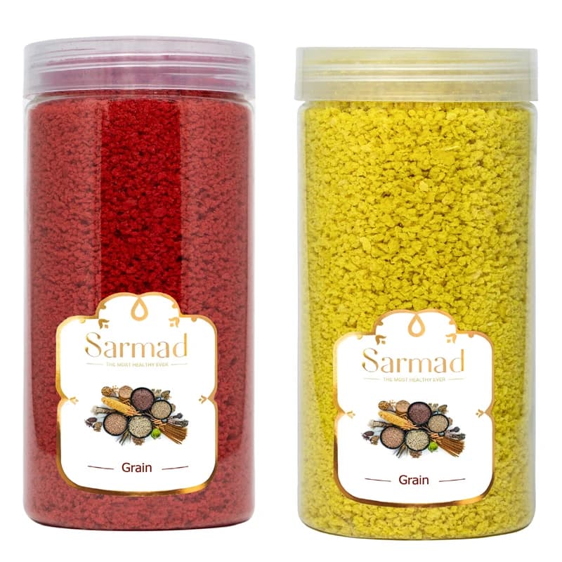 پودر سوخاری قرمز و زرد ممتاز سرمد – 300 گرم بسته 2 عددی