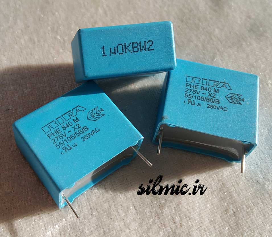 خازن 150 نانو فاراد 275 ولت AC سری PHE840M X2 ساخت شرکت RIFA آلمان امنیت x2 — تصویر ۷