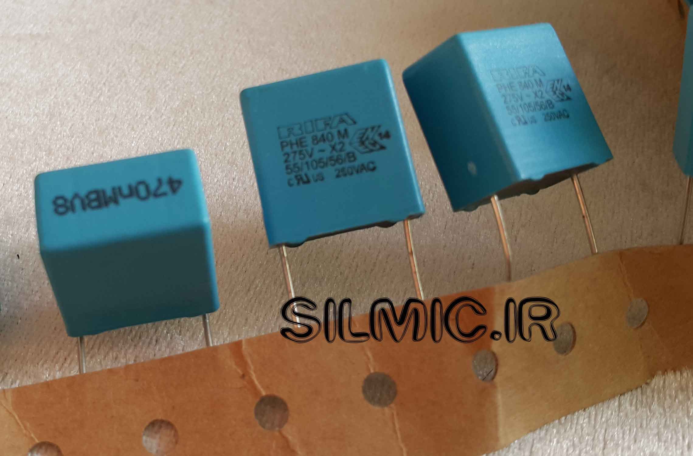 خازن 150 نانو فاراد 275 ولت AC سری PHE840M X2 ساخت شرکت RIFA آلمان امنیت x2 — تصویر ۵