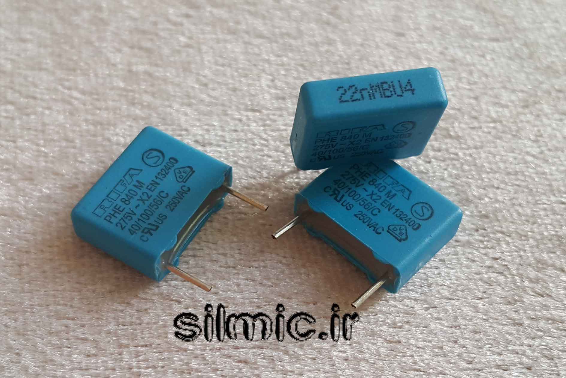 خازن 150 نانو فاراد 275 ولت AC سری PHE840M X2 ساخت شرکت RIFA آلمان امنیت x2 — تصویر ۳