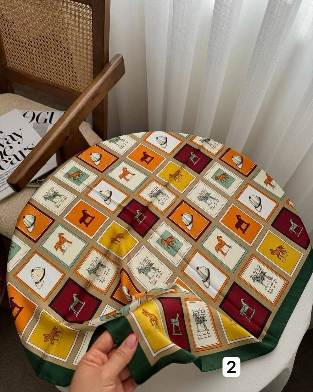مینی اسکارف ساتن وارداتی دیانا کد ۴۰۰ — تصویر ۳