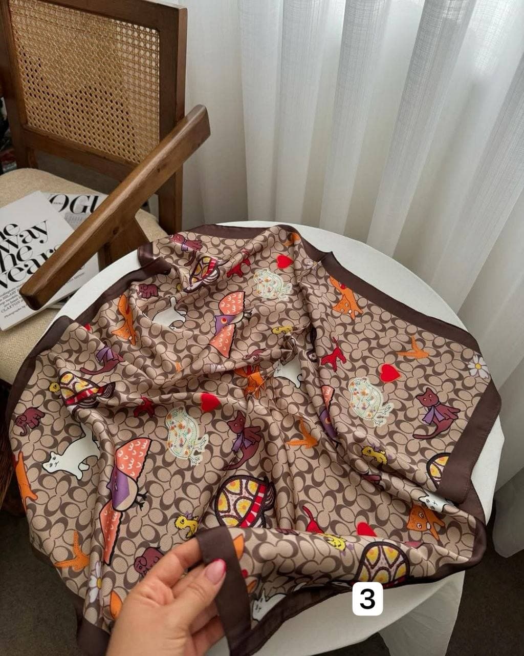 مینی اسکارف ساتن وارداتی دیانا کد ۴۰۰ — تصویر ۴