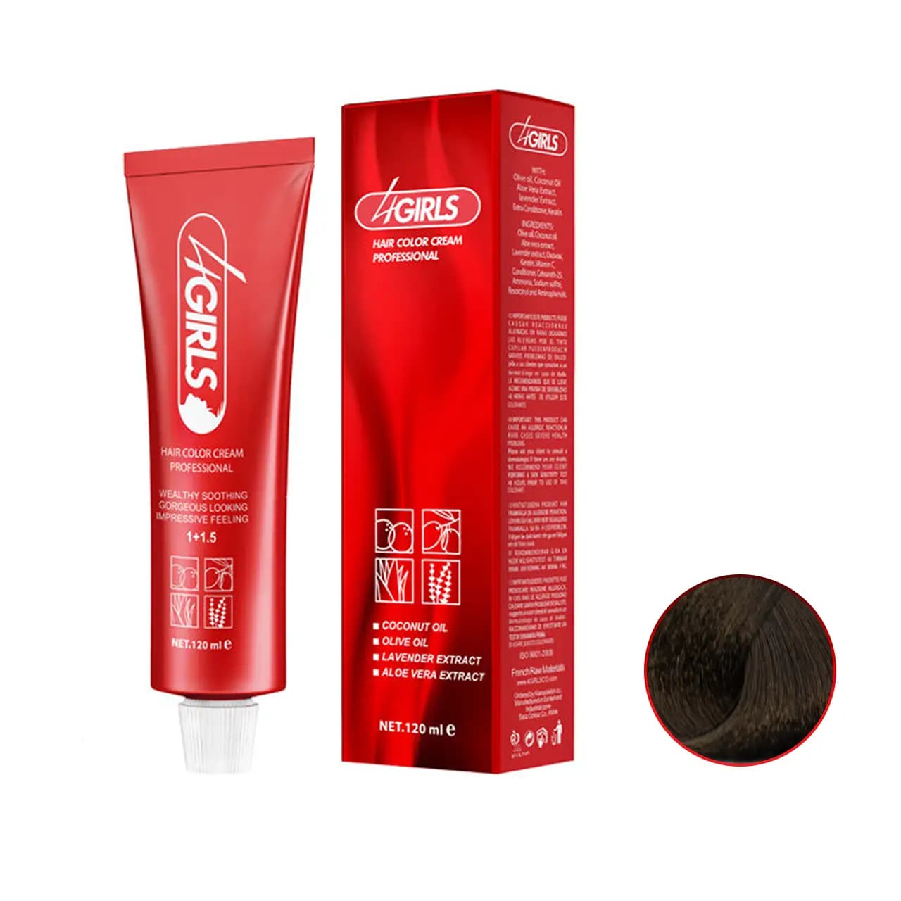 رنگ مو قهوه ای تنباکویی روشن فور گرلز سری کاراملی TL5 حجم 120ml