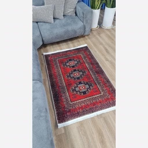 فرش ماشینی چاپی | فرشینه هازان ترک سنتی لاکی 155(پس کرایه) — تصویر ۵
