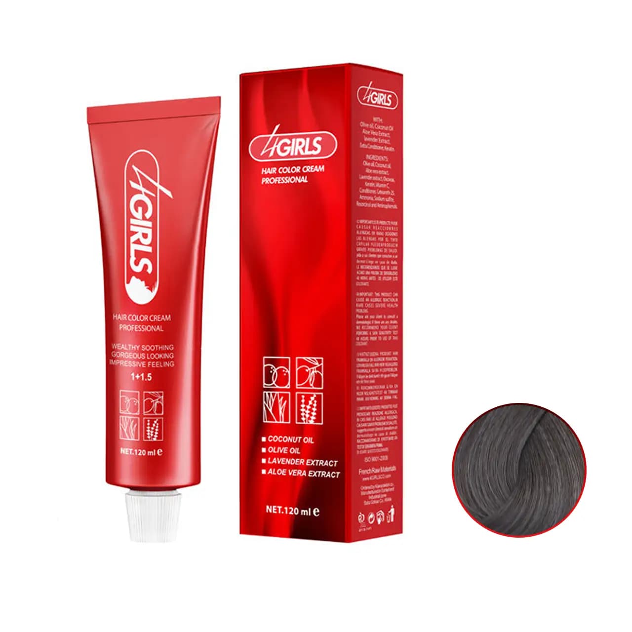 رنگ مو بلوند خاکستری متوسط فور گرلز سری خاکستری A7 حجم 120ml