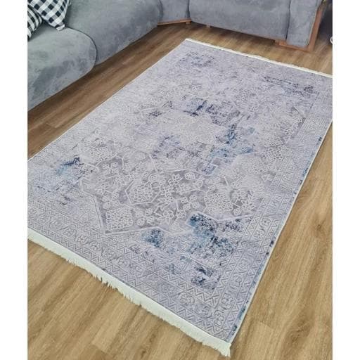 فرش ماشینی چاپی | فرشینه مخمل طوسی طرح پتینه M204 (پس کرایه)