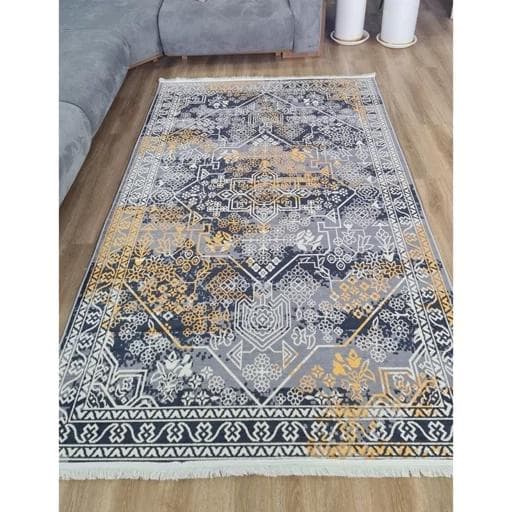 فرش ماشینی چاپی | فرشینه هازان ترک طرح طوسی وینتیج (پس کرایه) — تصویر ۲