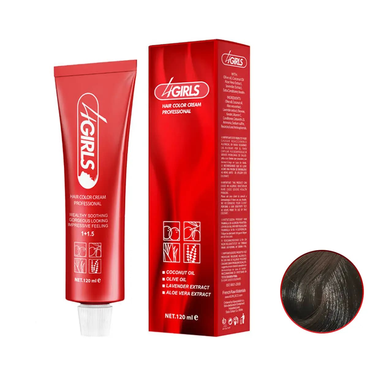 رنگ مو بلوند زیتونی تیره فور گرلز سری زیتونی شماره M6 حجم 120ml