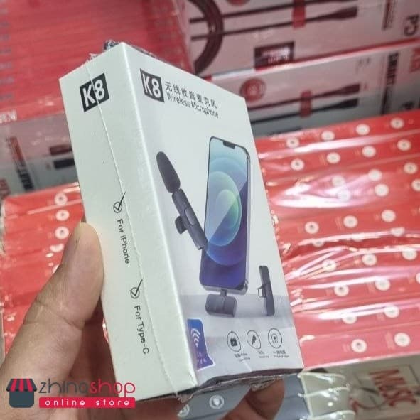 میکروفون یقه ای بیسیم گوشی موبایل تایپ سی و لایتنینگ مدل K8 Type C اورجینال