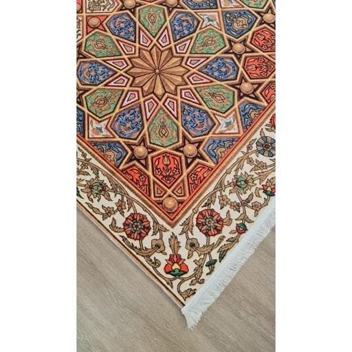 فرش ماشینی چاپی | فرشینه مخمل طرح سنتی 055 (پس کرایه) — تصویر ۳