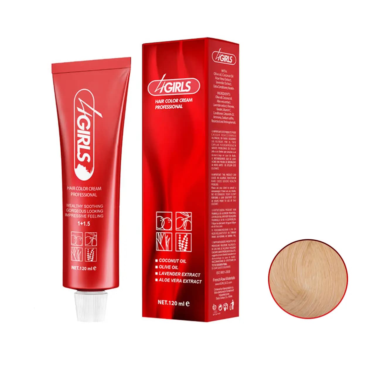 رنگ مو بلوند خیلی روشن فور گرلز سری طبیعی شماره N9 حجم 120ml