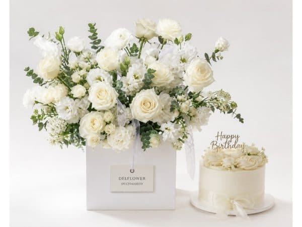 گل و کیک برای طراح لباس نمایش – گل فروشی آنلاین تهران | باکس گل | دسته گل | گل تولد | گل ترحیم — تصویر ۲
