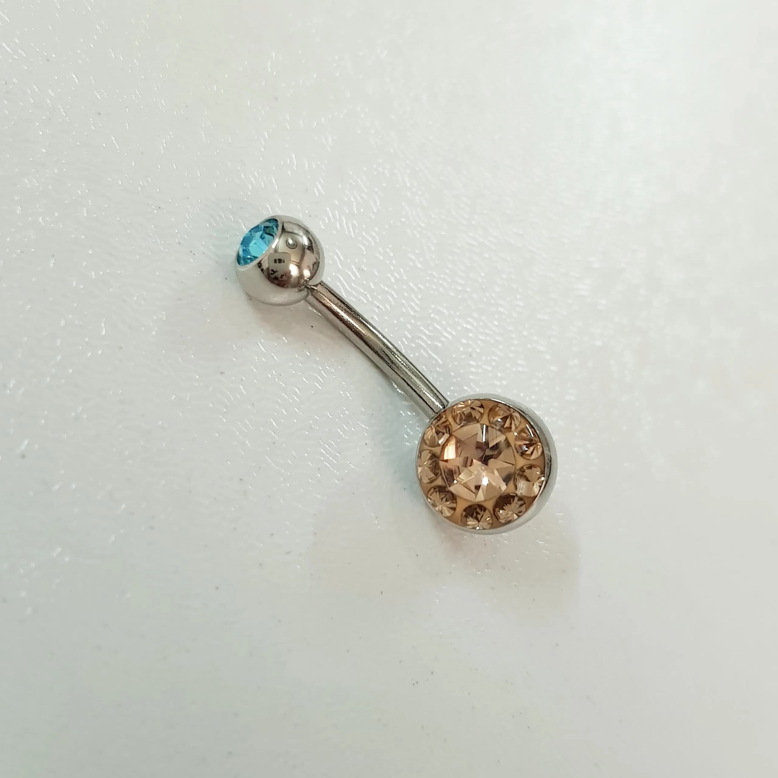 پرسینگ ناف نگین رنگی جنس استیل جراحی (Surgical Steel) ضد حساسیت — تصویر ۳