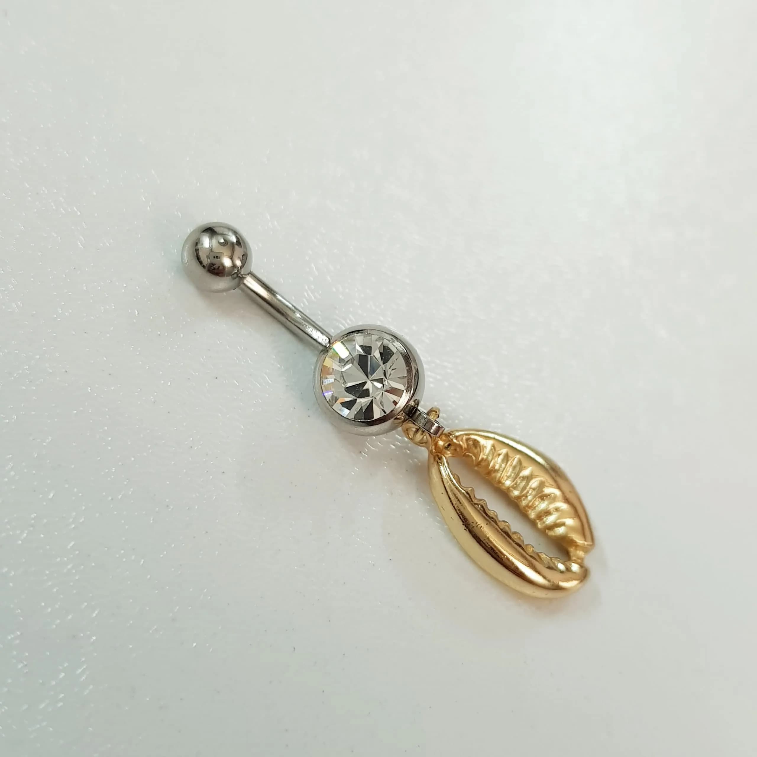 پرسینگ ناف آویز دار جنس استیل جراحی (Surgical Steel) ضد حساسیت — تصویر ۴