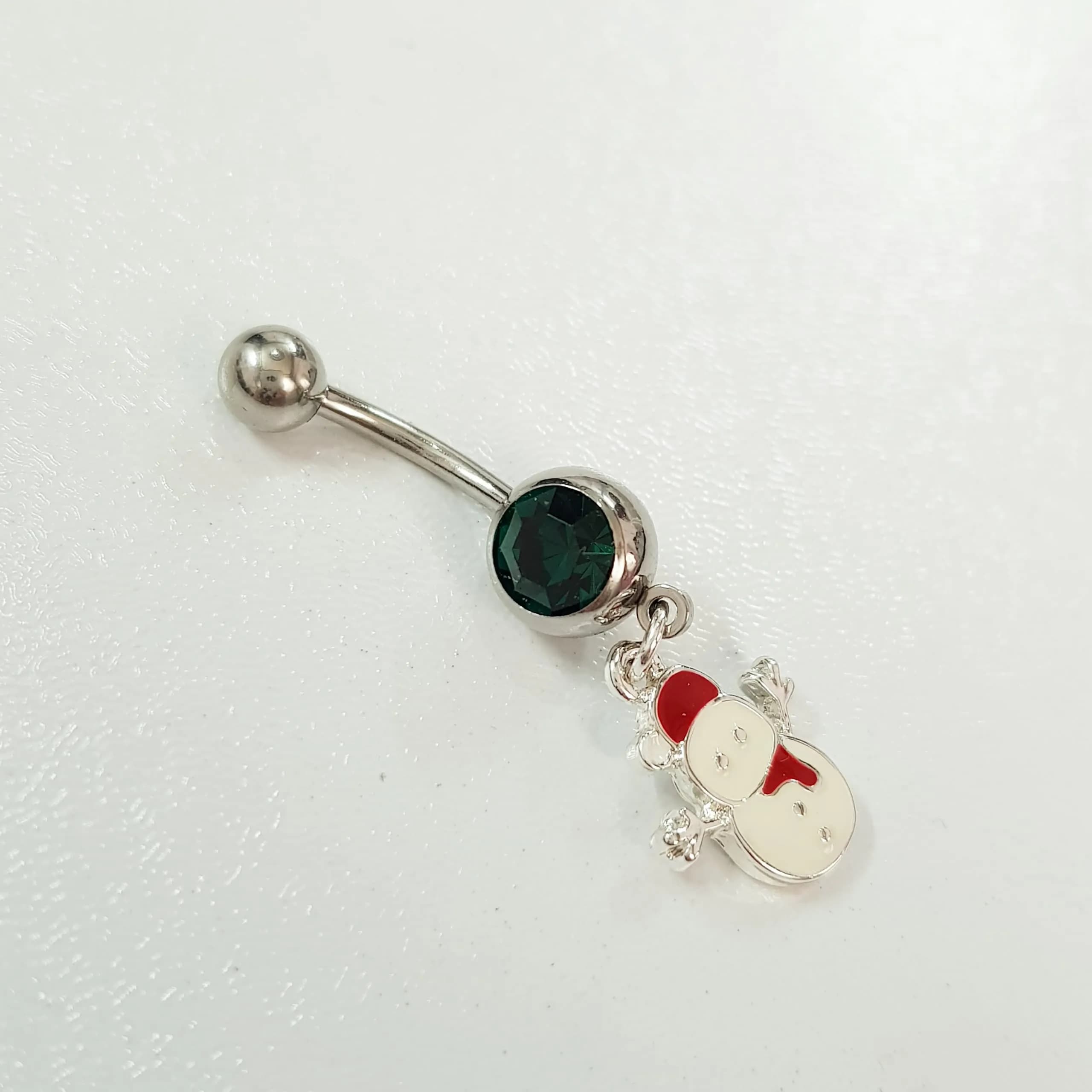 پیرسینگ ناف آویز آدم برفی جنس استیل جراحی (Surgical Steel) — تصویر ۲