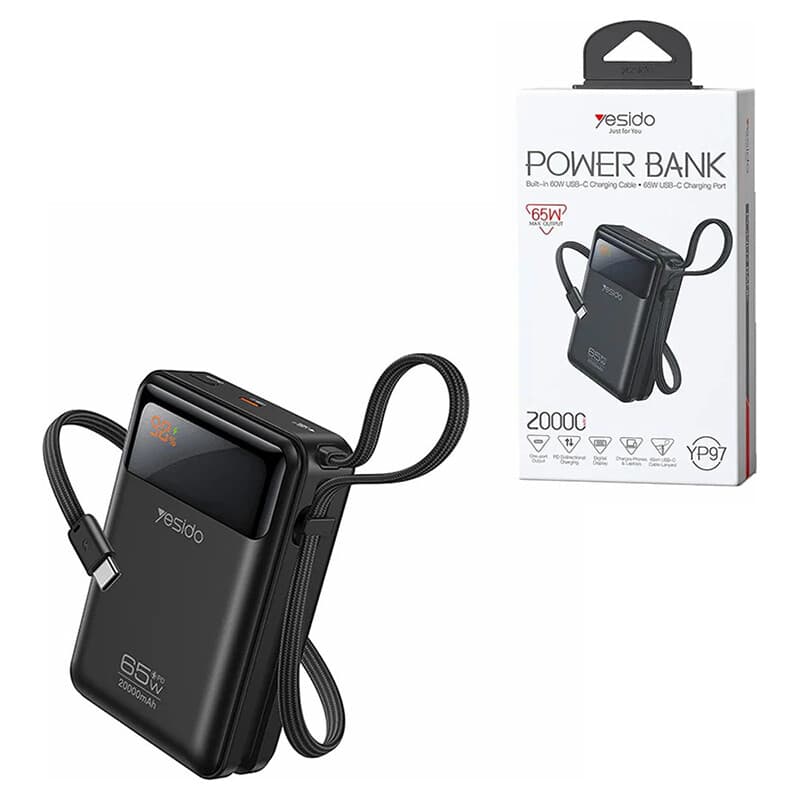 پاور بانک فست شارژ یسیدو YP97 PD 65W ظرفیت 20000mAh