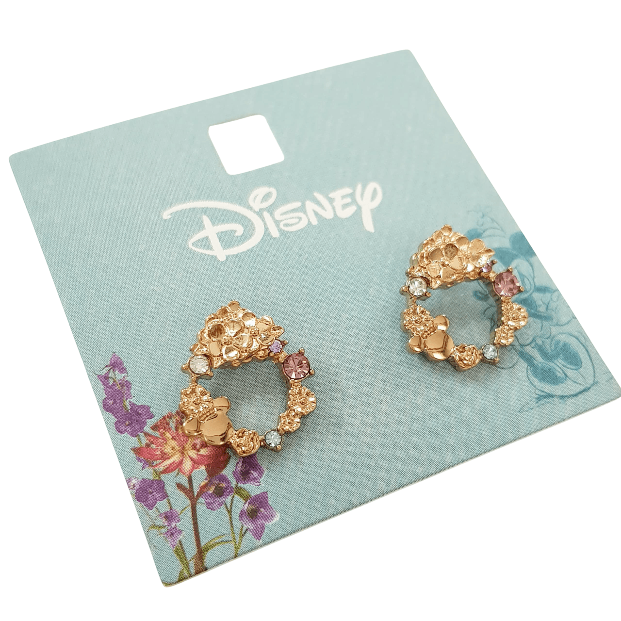 گوشواره طلایی نگین مولتی کالر میکی موس برند دیزنی Disney