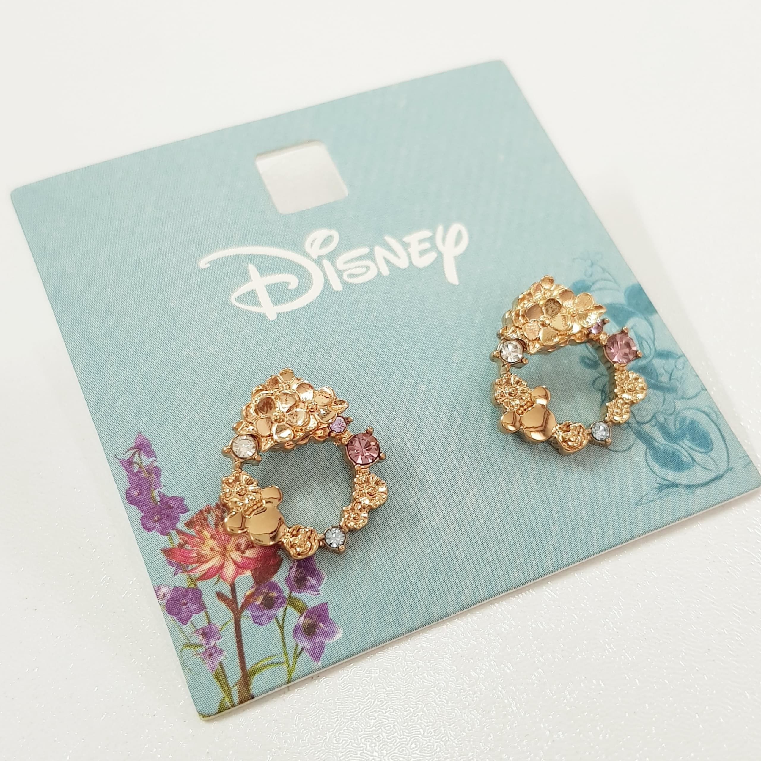 گوشواره طلایی نگین مولتی کالر میکی موس برند دیزنی Disney — تصویر ۲