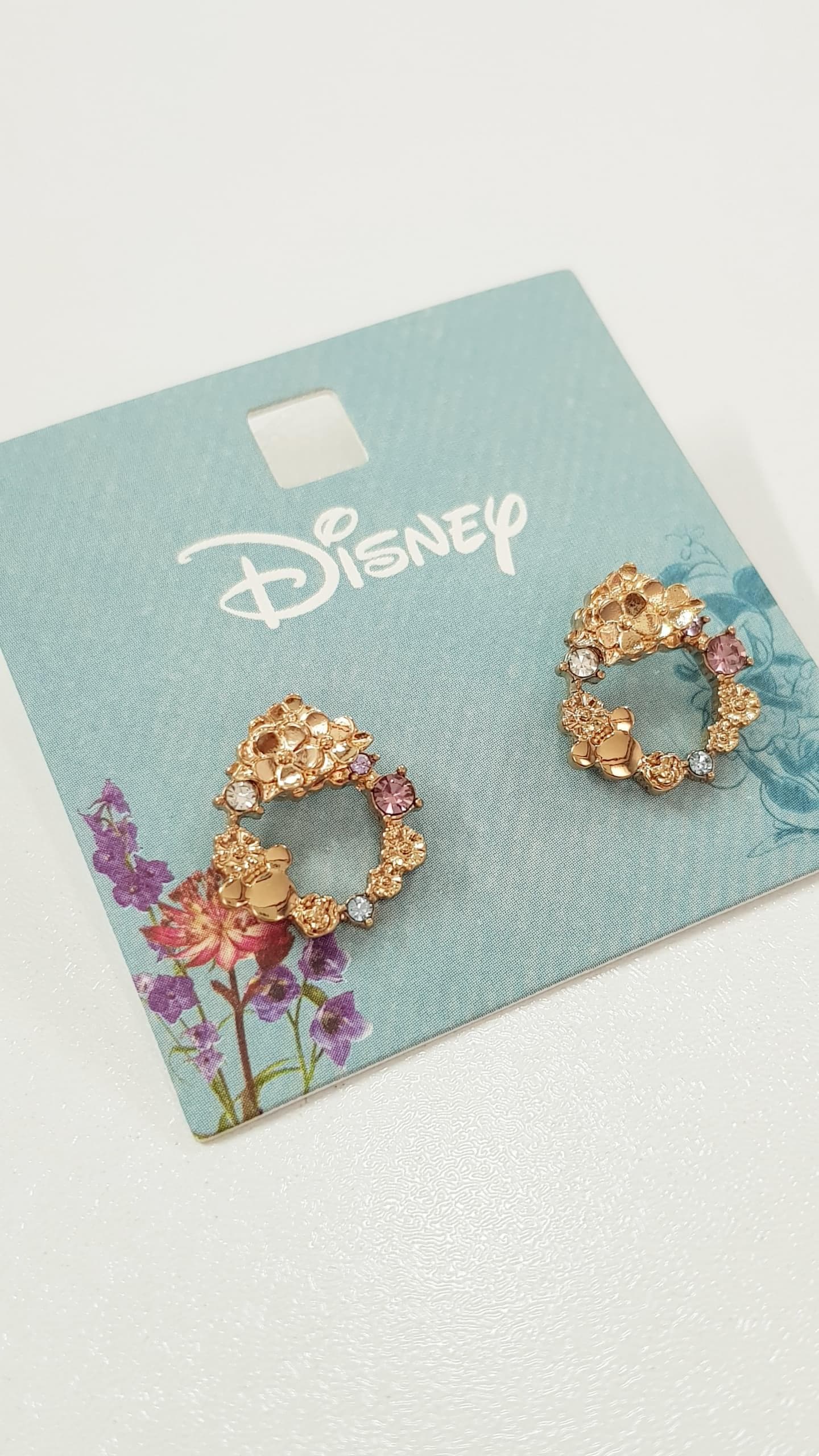 گوشواره طلایی نگین مولتی کالر میکی موس برند دیزنی Disney — تصویر ۳