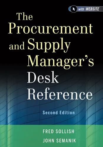 و دانلود نسخه کامل کتاب زبان اصلی The Procurement and Supply Manager’s Desk Reference 2nd Edition PDF | دانلود کتاب خارجی