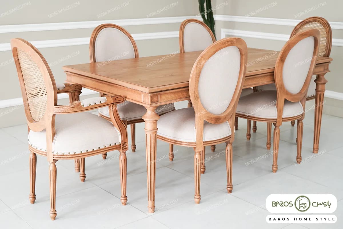 میز ناهارخوری چوبی مرجان کد ۳