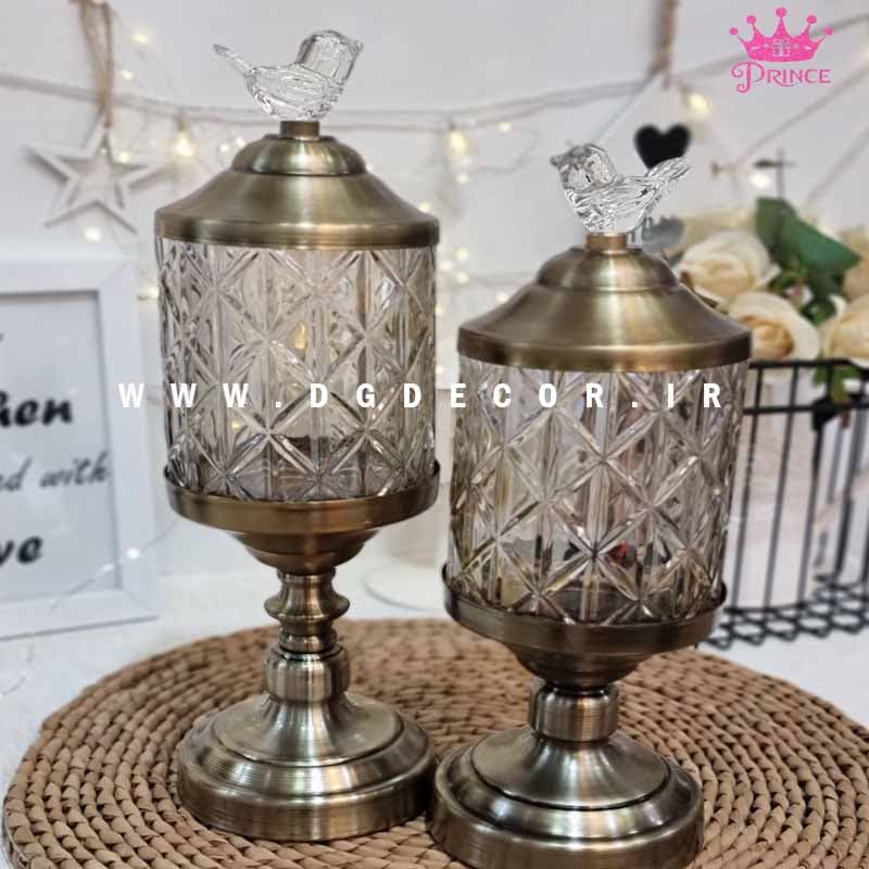 بانکه پایه دار برنزی درب پرنده طرح گوزن
