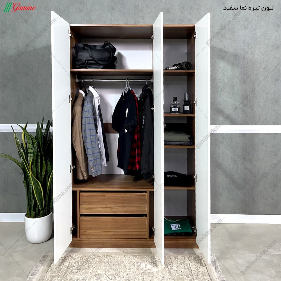 کمد دخترانه کشویی آینه دار مدل درسا — تصویر ۳