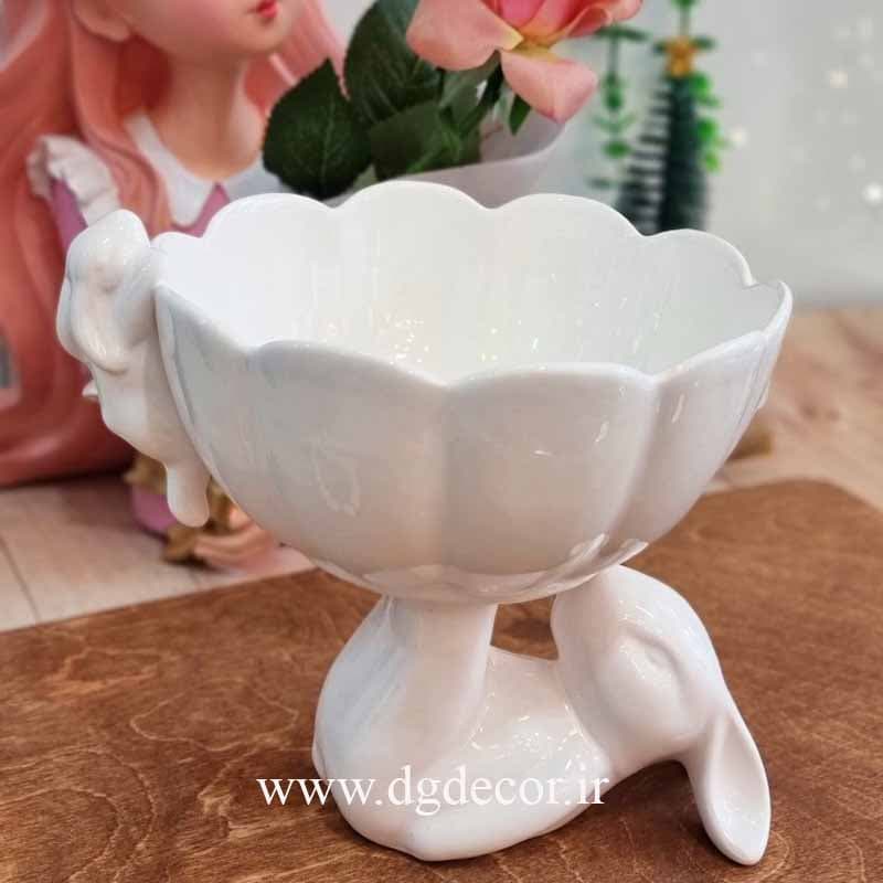 شکلات خوری سرامیکی خرگوشی پایه دار