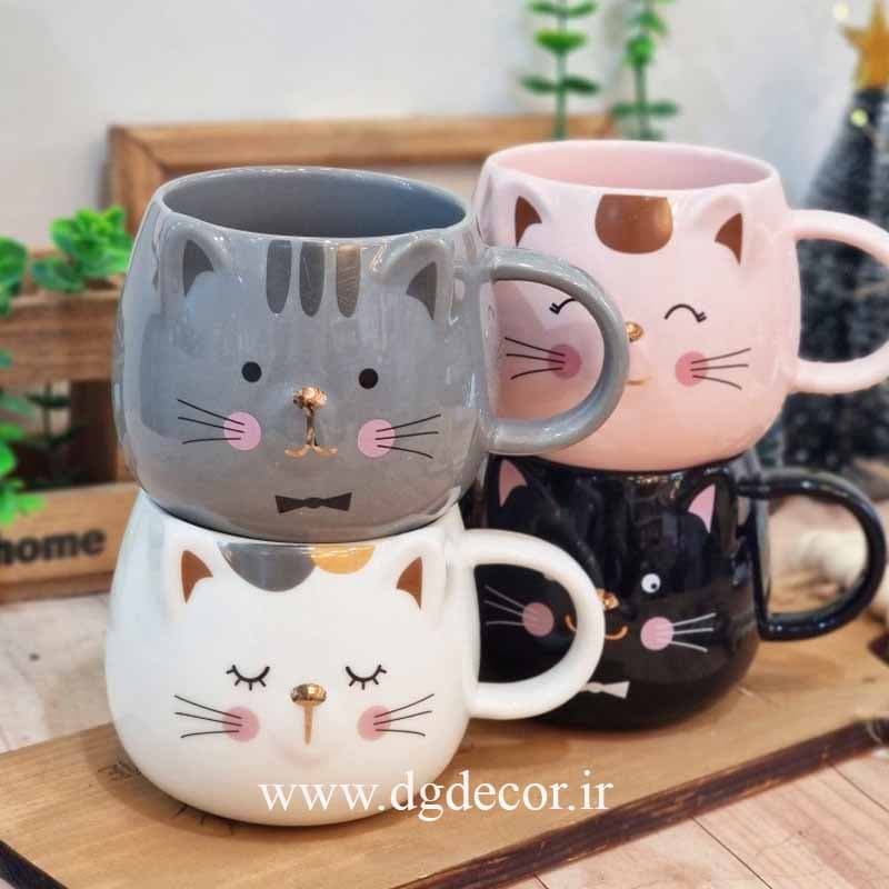 ماگ گربه رنگی سرامیکی