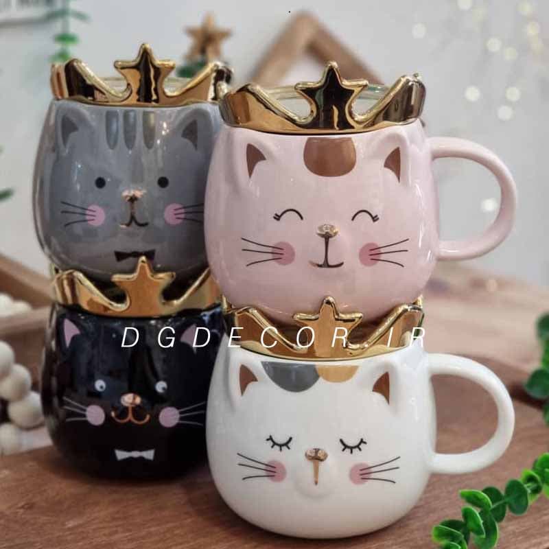 ماگ گربه درب طلایی تاجدار
