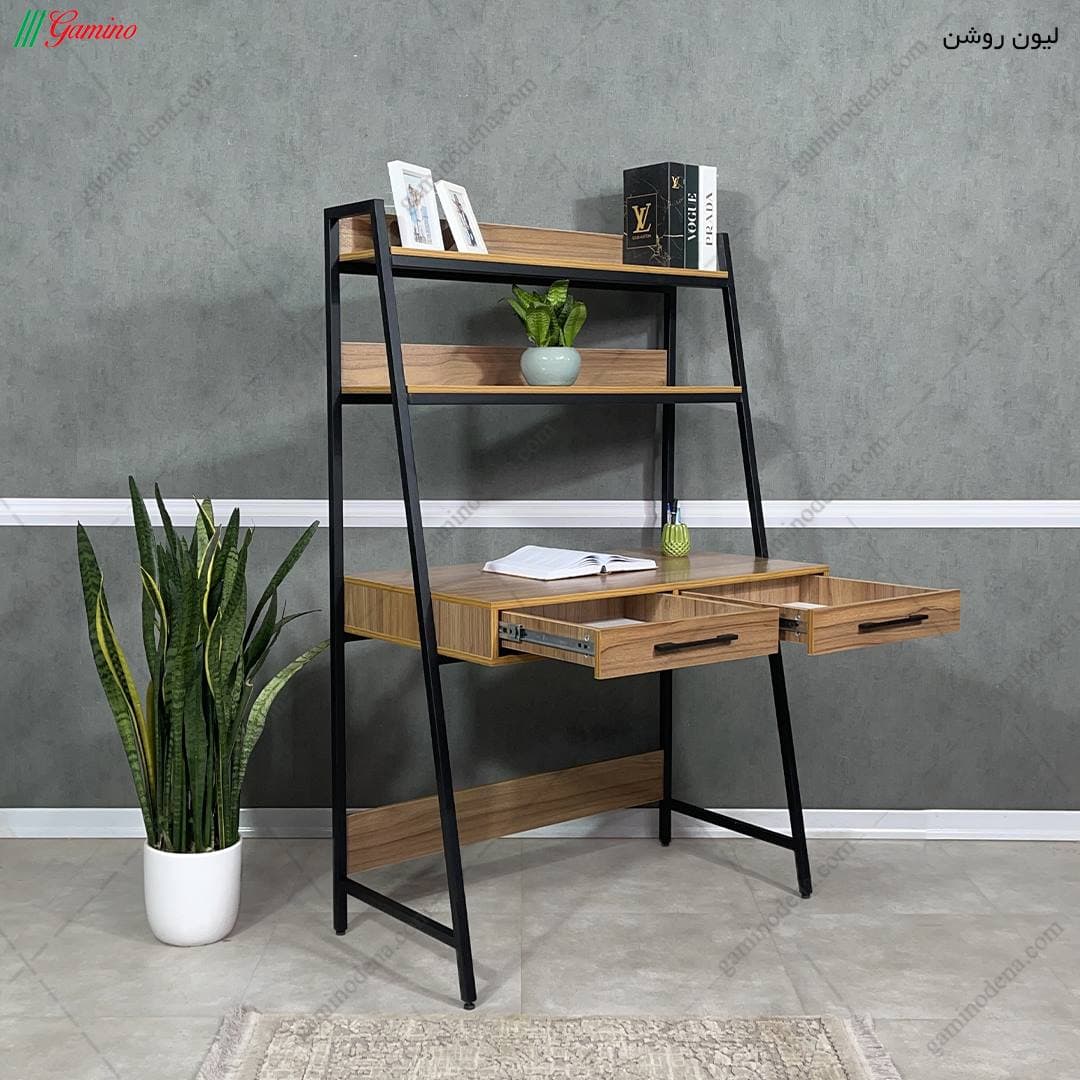 میز تحریر پسرانه کتابخانه دار فلزی یاس — تصویر ۴
