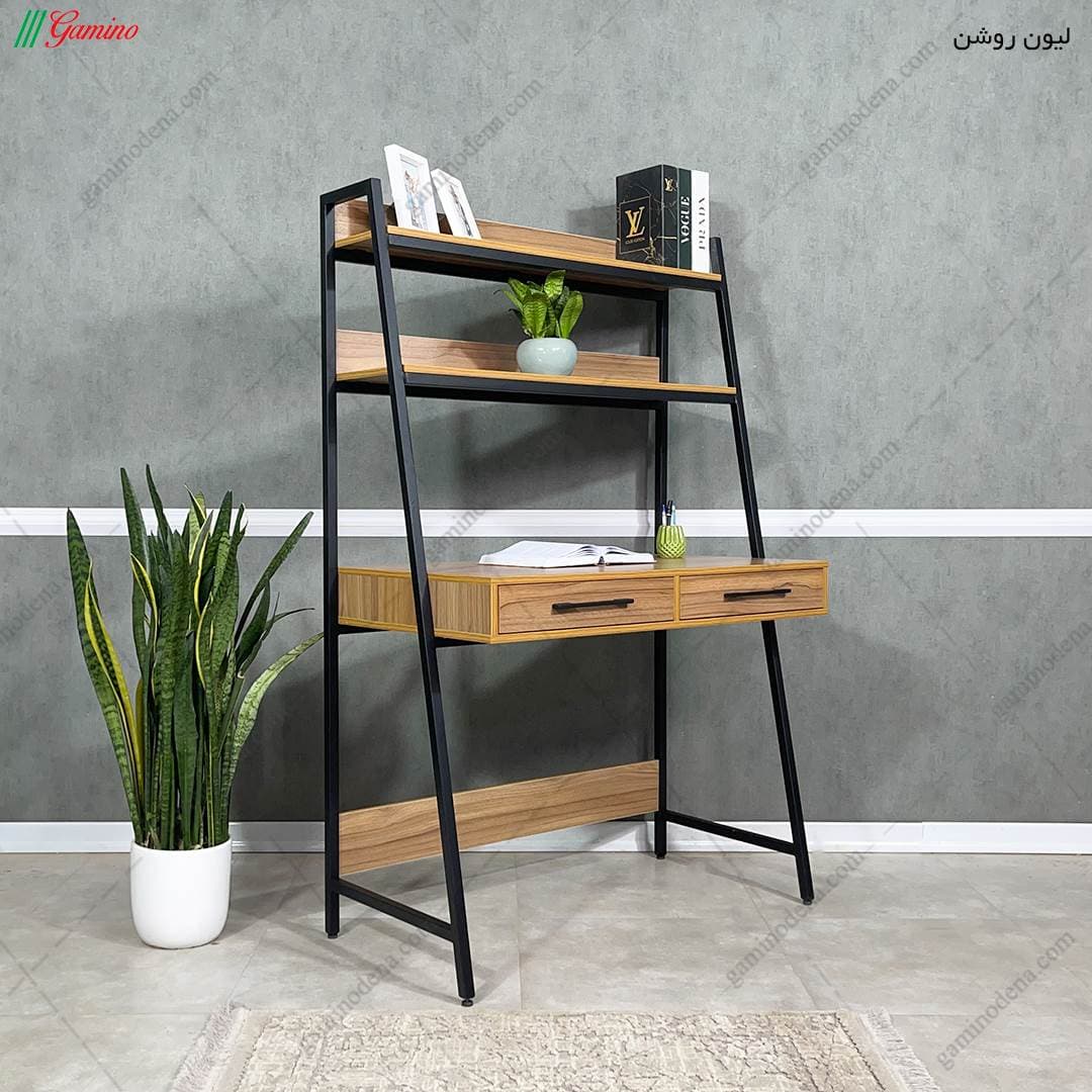 میز تحریر پسرانه کتابخانه دار فلزی یاس — تصویر ۳