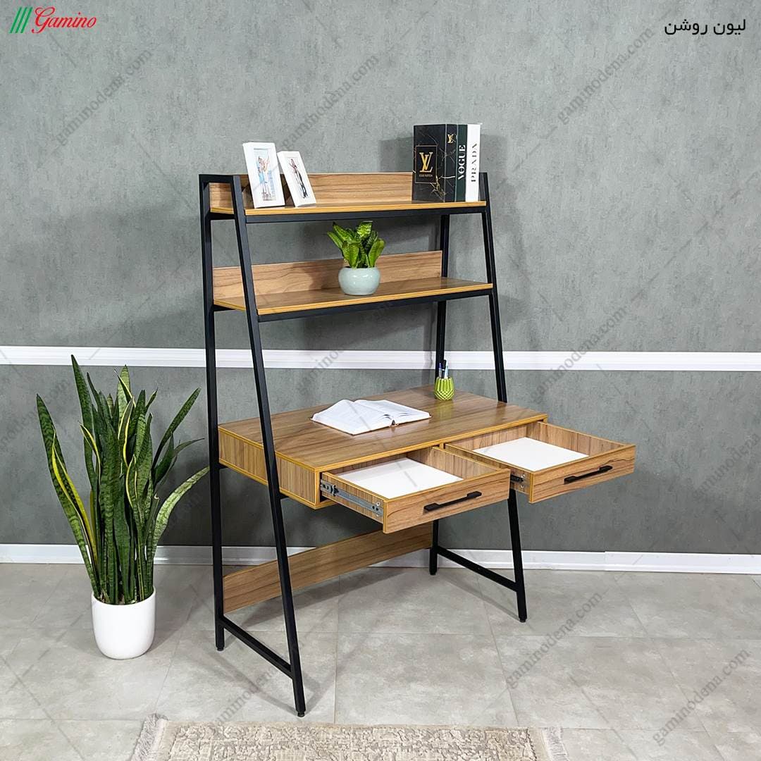 میز تحریر پسرانه کتابخانه دار فلزی یاس — تصویر ۵
