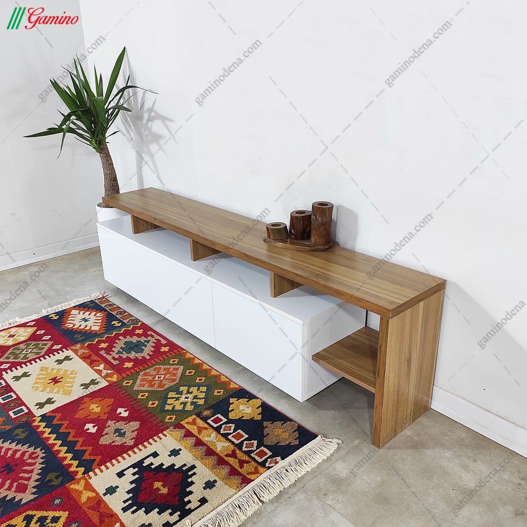 میز تلویزیون مدرن ترکیه طوسی ام دی اف مانا — تصویر ۵